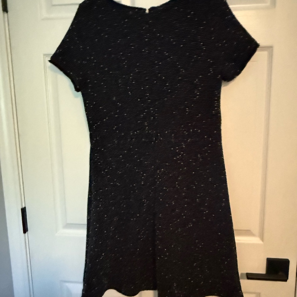 LOFT Black Short Sleeve Mini Dress